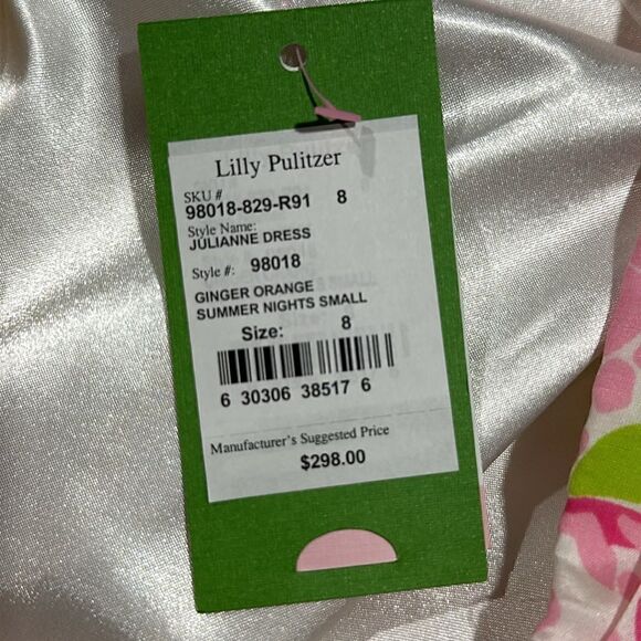 Lilly Pulitzer Julianne One Shoulder Dress Sz 8 Ginger Orange Floral - Picture 13 of 14